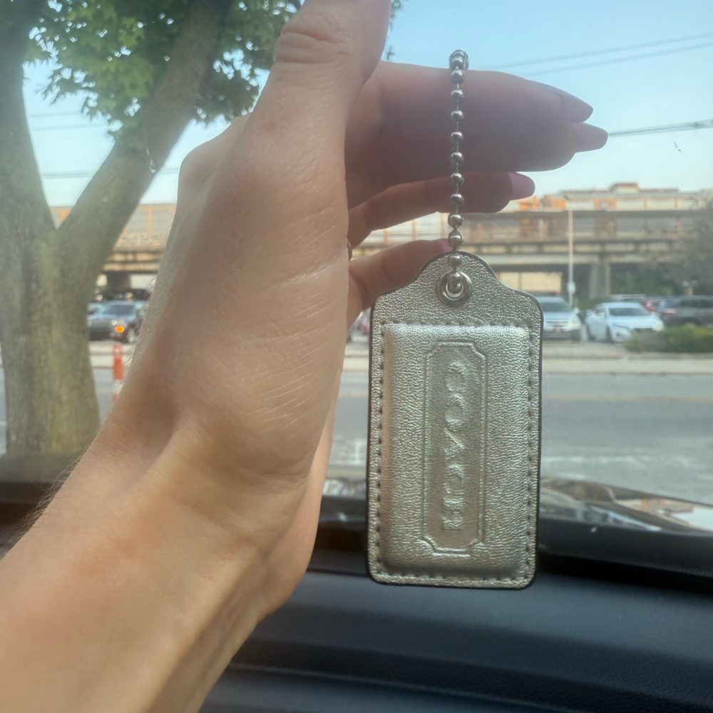 Coach Metallic Silver Keychain